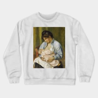 A Woman Nursing a Child by Auguste Renoir Crewneck Sweatshirt